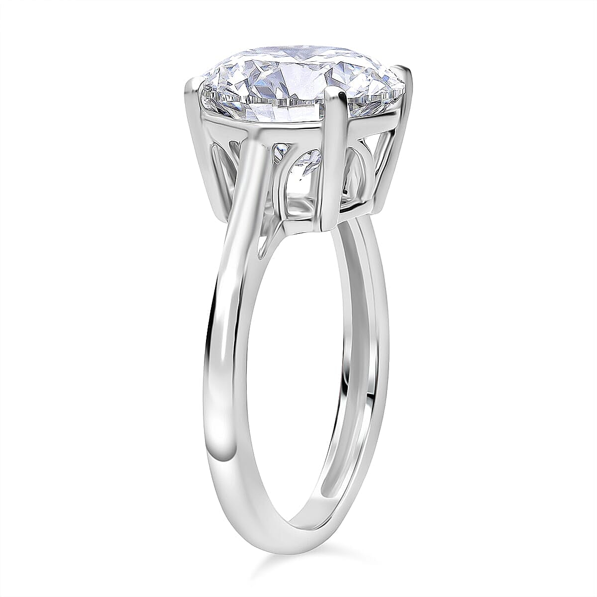 IGI Certified Luxuriant Lab Grown Diamond (E-F, VS) Solitaire Ring in 950 Platinum 5.00 ctw (Size 5.0) image number 3
