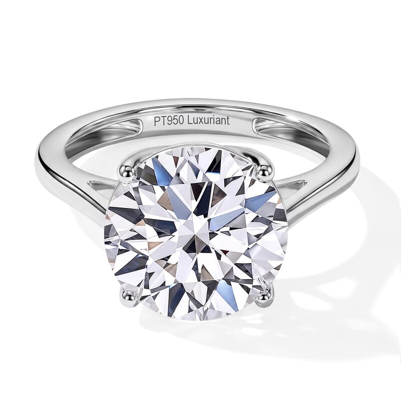 IGI Certified Luxuriant Lab Grown Diamond (E-F, VS) Solitaire Ring in 950 Platinum 5.00 ctw (Size 8.0)
