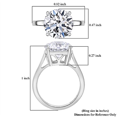 IGI Certified Luxuriant Lab Grown Diamond (E-F, VS) Solitaire Ring in 950 Platinum 5.00 ctw (Size 8.0)