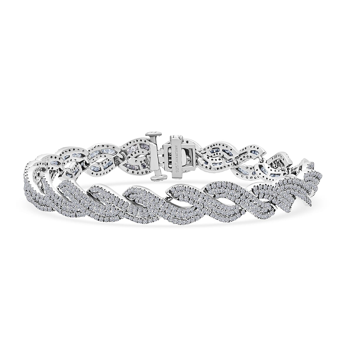 Doorbuster Lab Grown Diamond I1-I2 5.20 ctw Intertwined Destiny Bracelet in Rhodium Over Sterling Silver (8.00 In) (Del. in 10-12 Days) image number 0