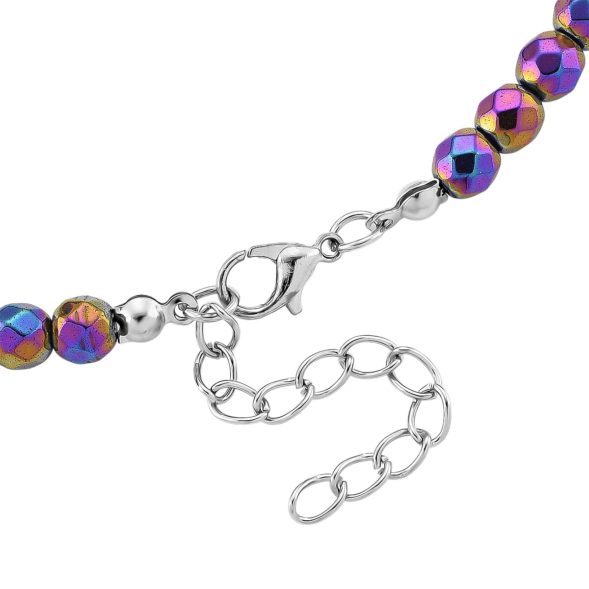 Magic color Plated Hematite 560.00 ctw Beaded Necklace in Silvertone 21.25-23.25 Inches image number 5