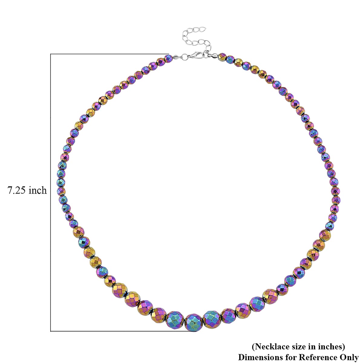 Magic color Plated Hematite 560.00 ctw Beaded Necklace in Silvertone 21.25-23.25 Inches image number 6