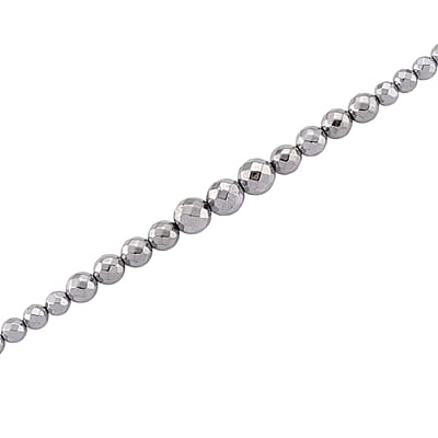 Silver Plated Hematite Beaded Necklace in Silvertone 560.00 ctw (21.25-23.25 Inches)