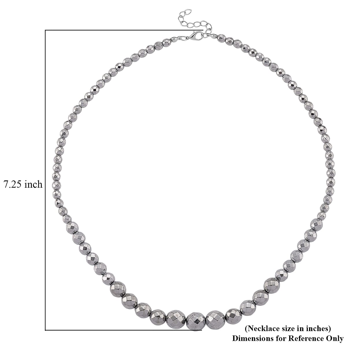 Silver Plated Hematite 560.00 ctw Beaded Necklace in Silvertone 21.25-23.25 Inches image number 6