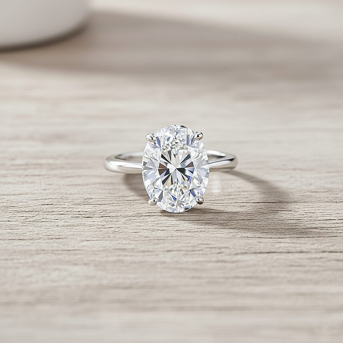 IGI Certified Luxuriant Lab Grown Diamond (E-F, VS) Solitaire Ring in 950 Platinum 5.00 ctw (Size 9.0) image number 1