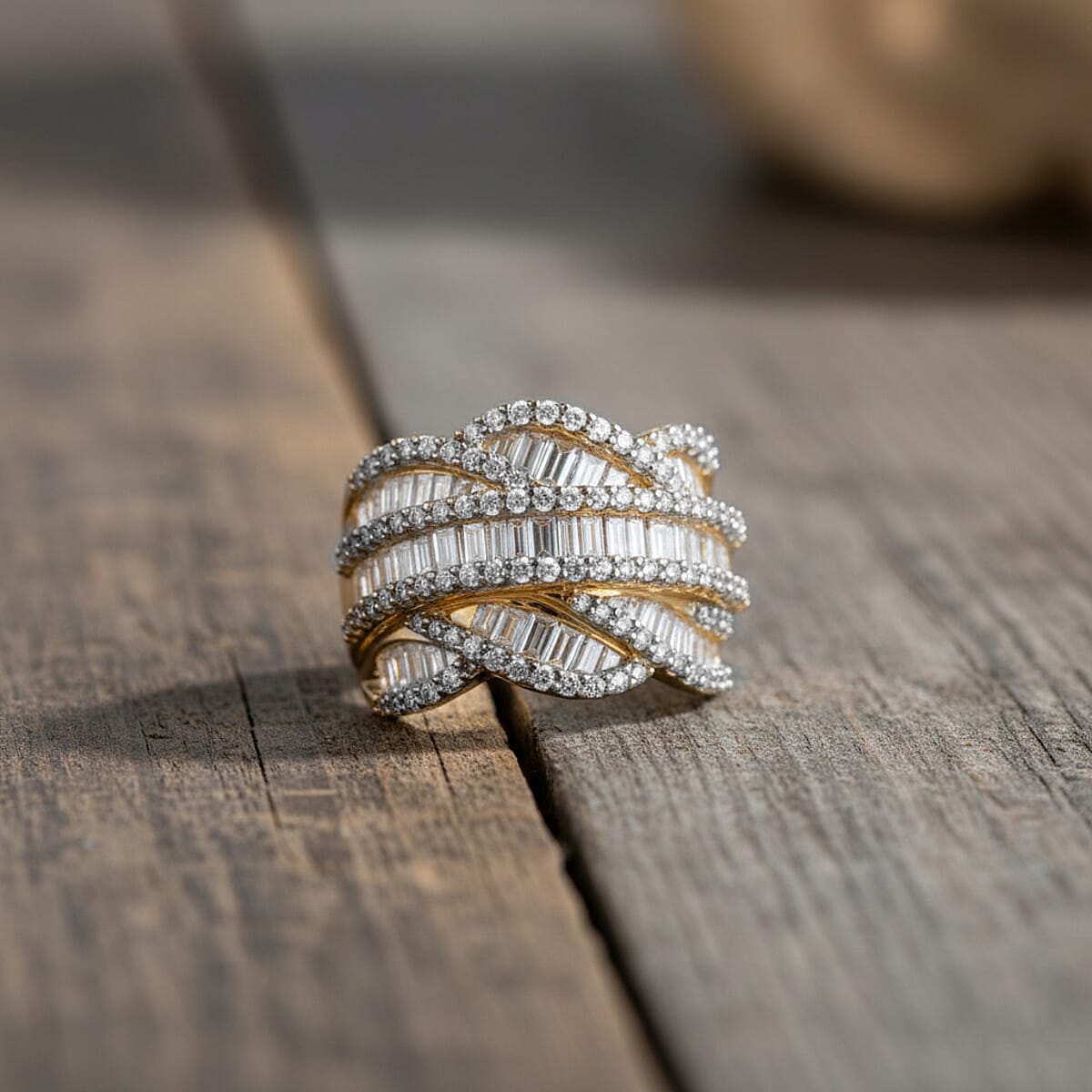 Luxuriant Lab Grown Diamond G-H, SI 3.00 ctw Ring in 18K Vermeil Yellow Gold Over Sterling Silver (Size 10.0) image number 1