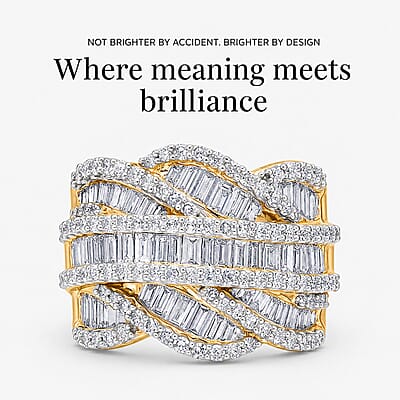 Luxuriant Lab Grown Diamond (G-H, SI) Waves Ring in 18K Vermeil YG Over Sterling Silver 3.00 ctw (Size 10.0)