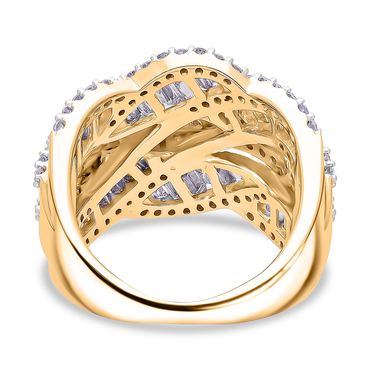 Luxuriant Lab Grown Diamond G-H, SI 3.00 ctw Ring in 18K Vermeil Yellow Gold Over Sterling Silver (Size 10.0) image number 4