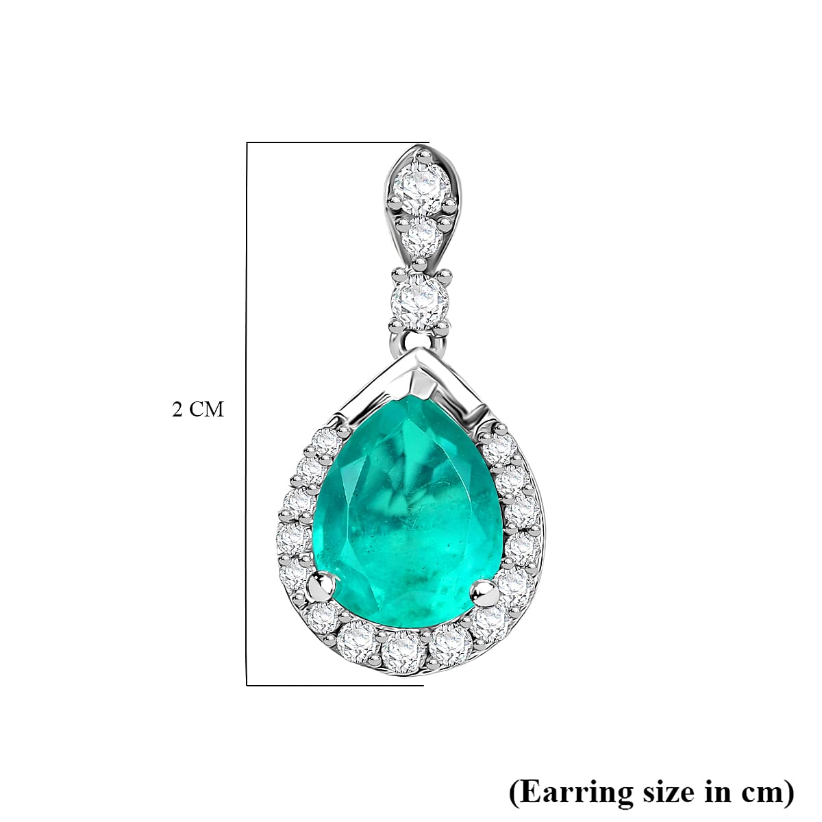 D'Joy Emeraldine Quartz (Triplet) and White Zircon 4.80 ctw Earrings in Platinum Over Sterling Silver