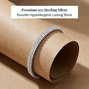 Luxuriant Lab Grown Diamond Bracelet in Rhodium Over Sterling Silver 5.00 ctw  (6.50 Inches)  (G-H, SI) (Del. in 10-12 Days)