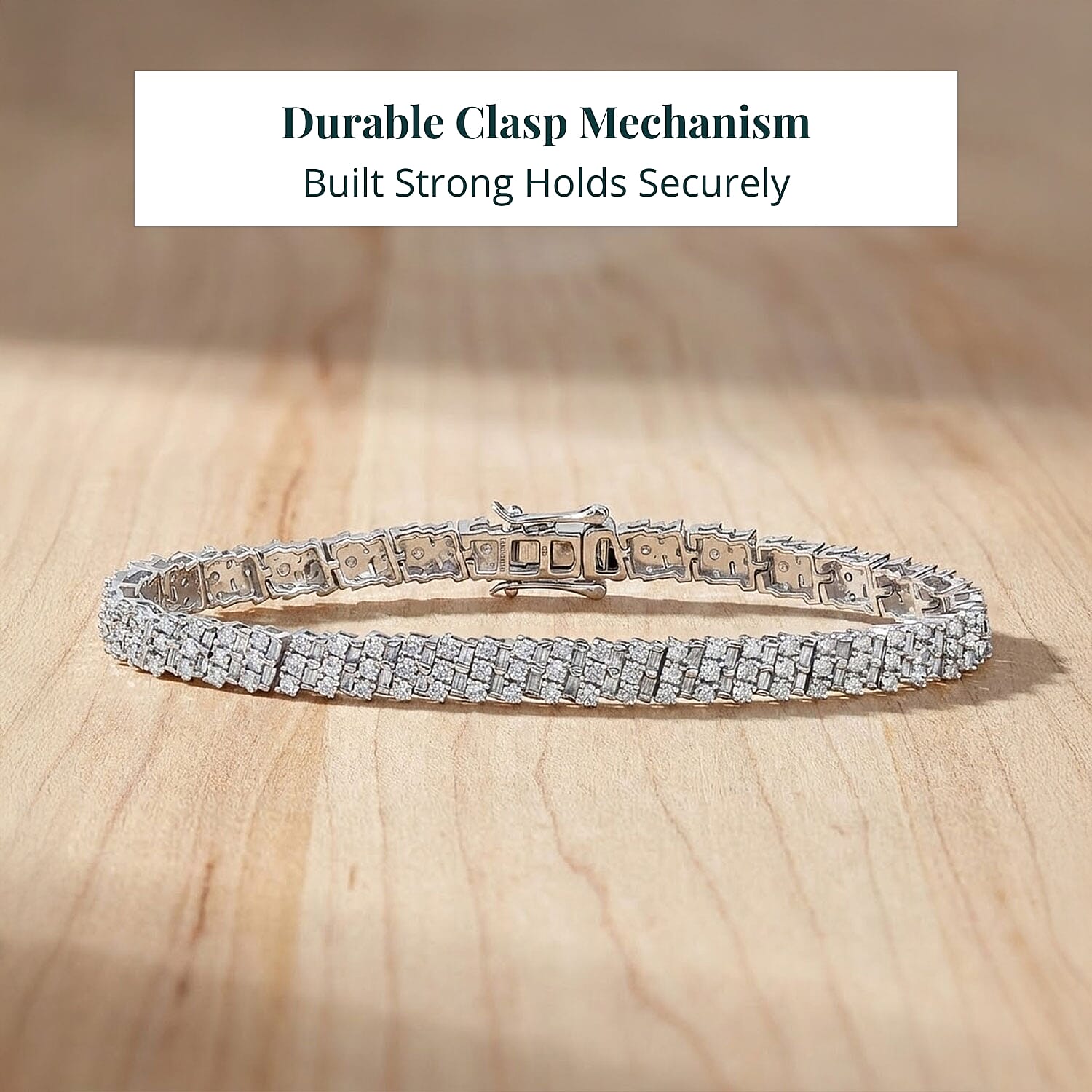 Luxuriant Lab Grown Diamond Bracelet in Rhodium Over Sterling Silver 5.00 ctw  (6.50 Inches)  (G-H, SI) (Del. in 10-12 Days)
