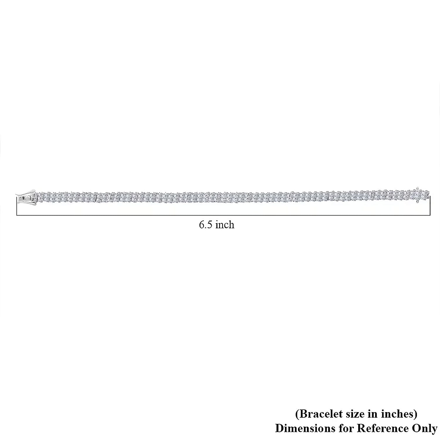Luxuriant Lab Grown Diamond Bracelet in Rhodium Over Sterling Silver 5.00 ctw  (6.50 Inches)  (G-H, SI) (Del. in 10-12 Days)
