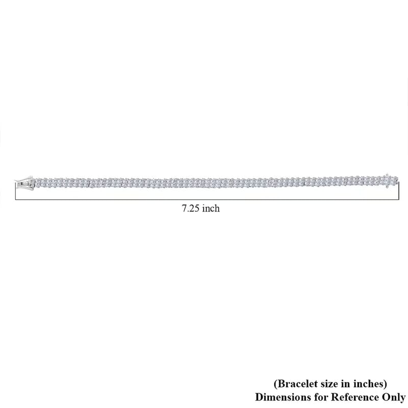 Luxuriant  Lab Grown Diamond Bracelet in Rhodium Over Sterling Silver 5.00 ctw (Size 7.25)