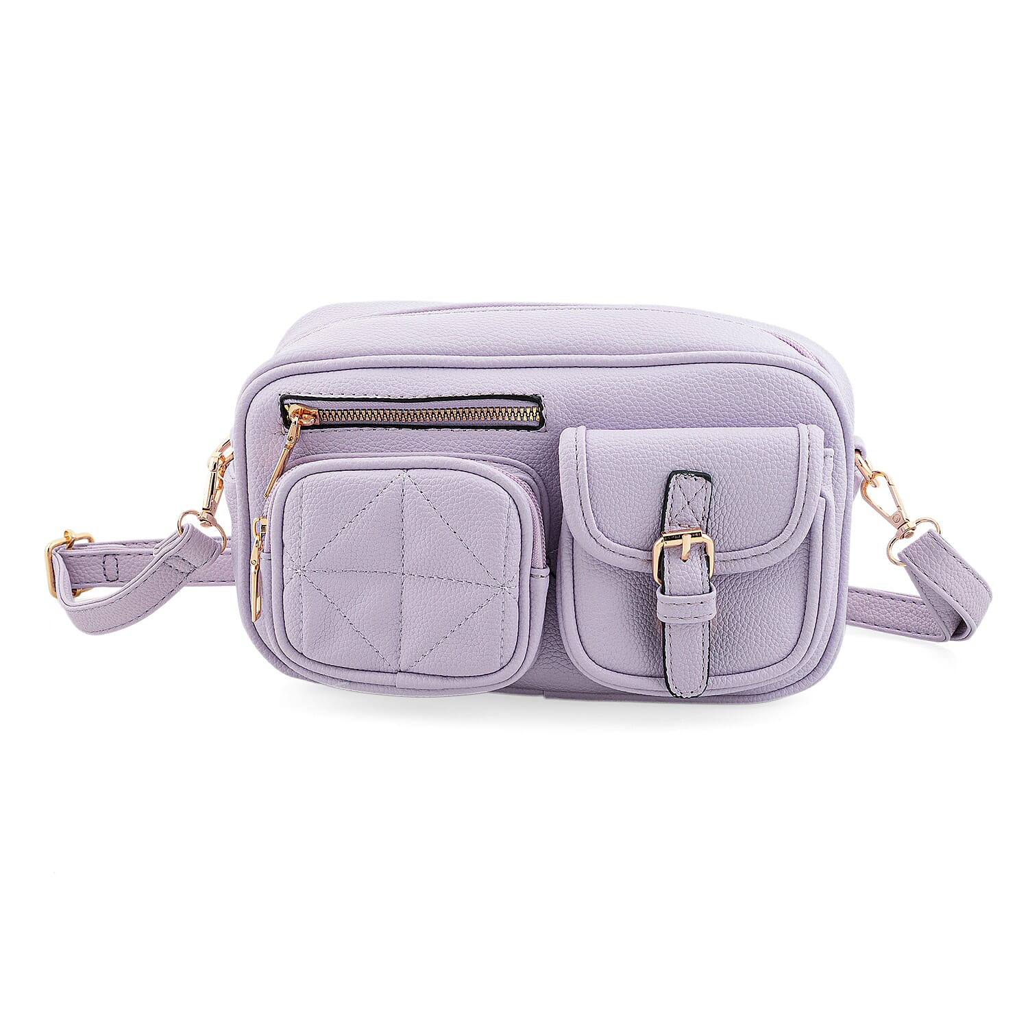 La Marey Light Purple Faux Leather Crossbody Bag