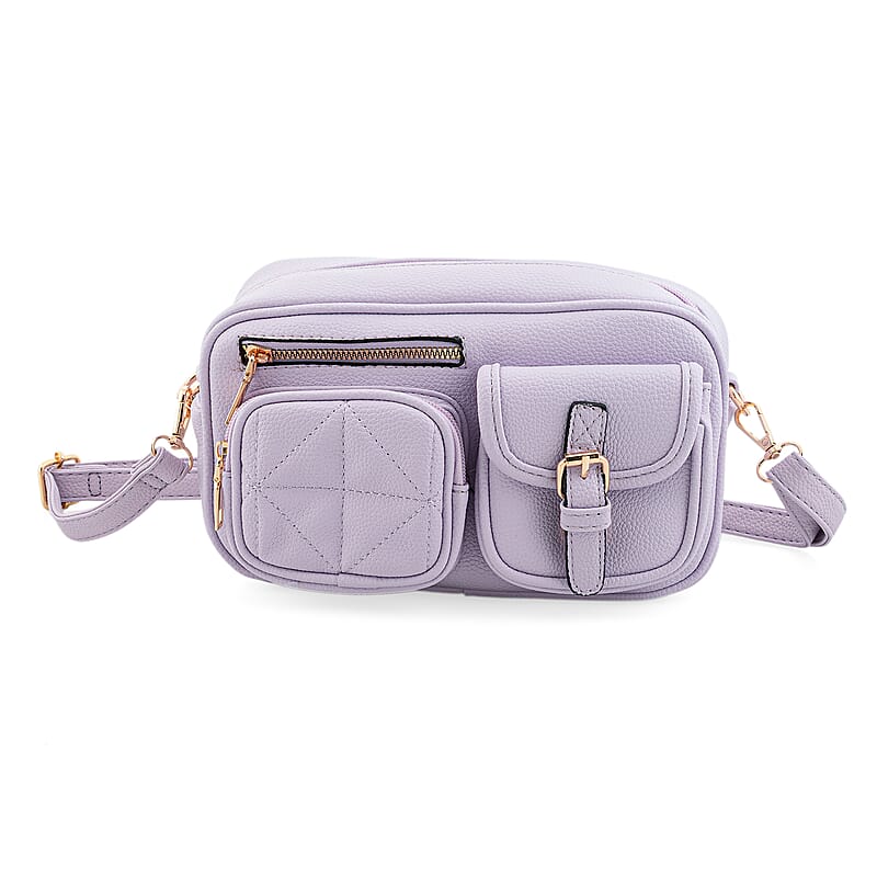 La Marey Light Purple Faux Leather Crossbody Bag