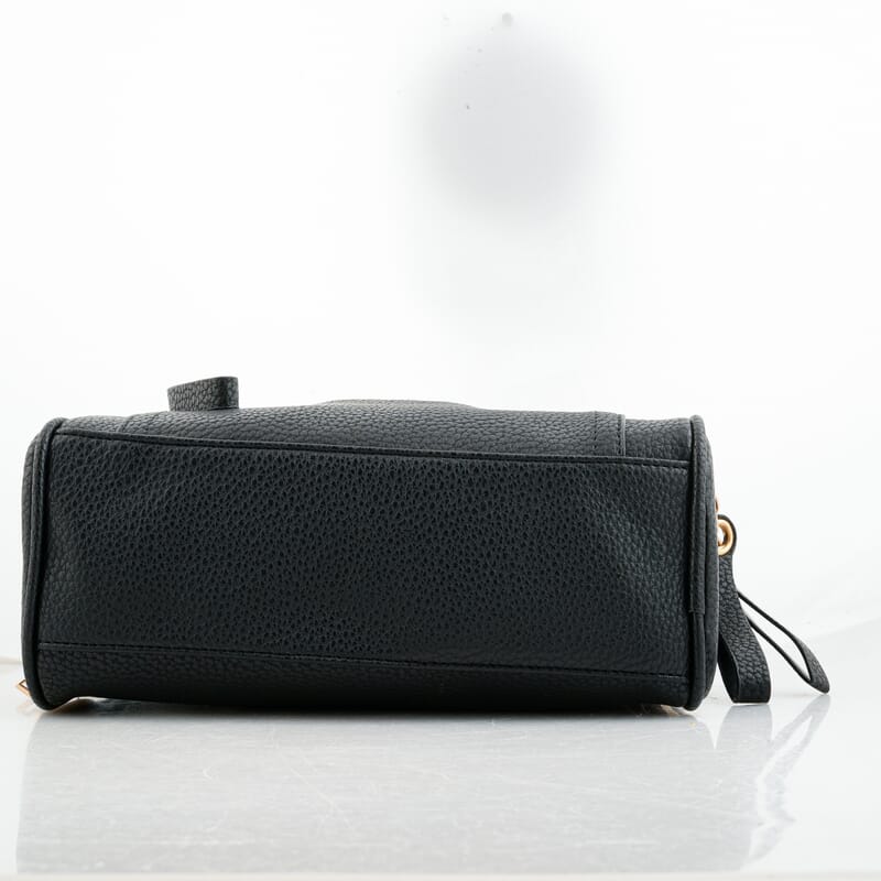 La Marey Black Faux Leather Crossbody Bag