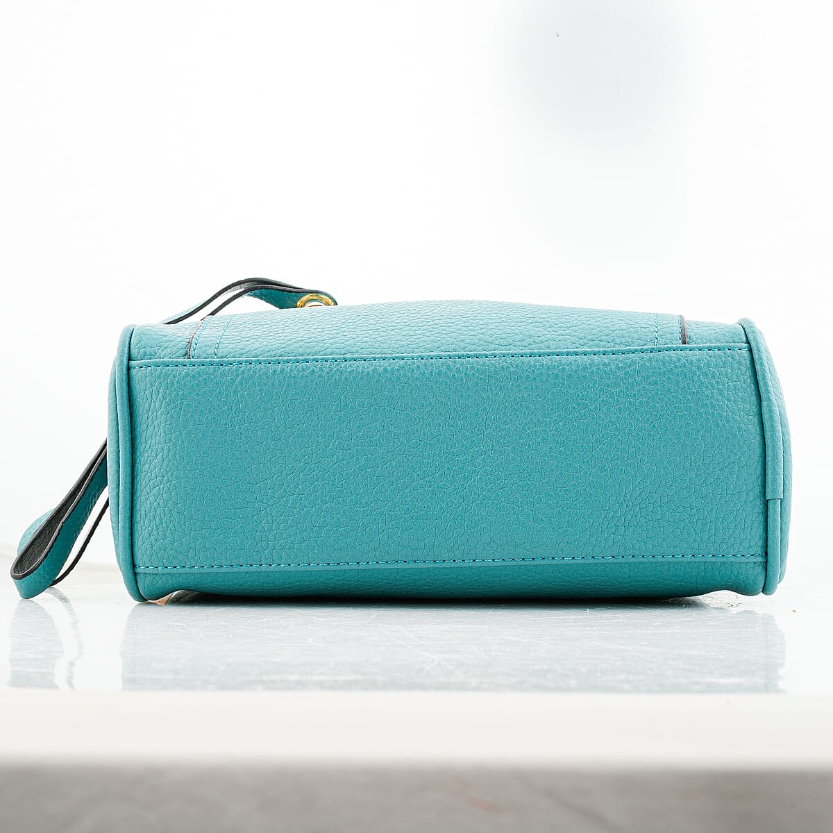 La Marey Teal Faux Leather Crossbody Bag image number 6