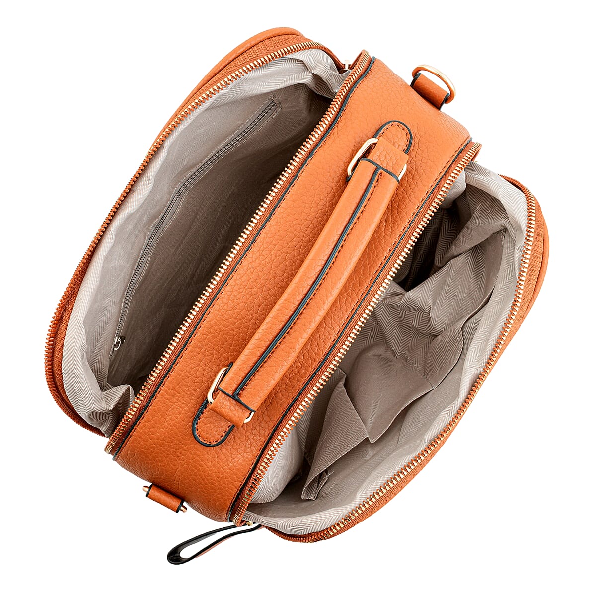 La Marey Brown Faux Leather Crossbody Bag image number 5