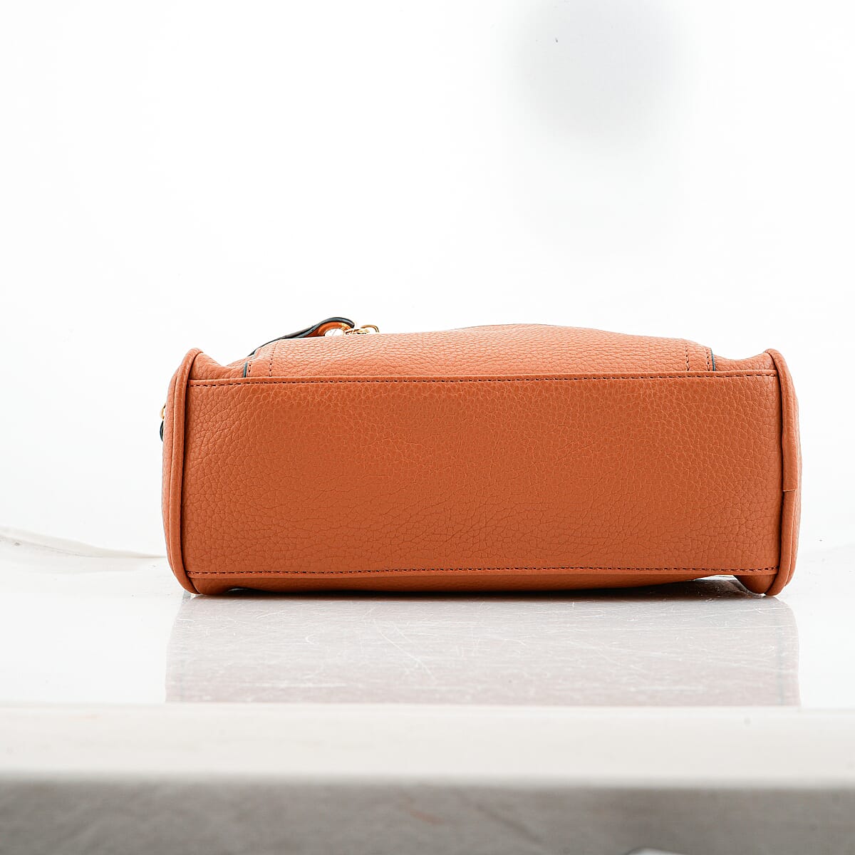 La Marey Brown Faux Leather Crossbody Bag image number 6