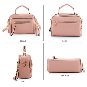 La Marey Pink Faux Leather Crossbody Bag