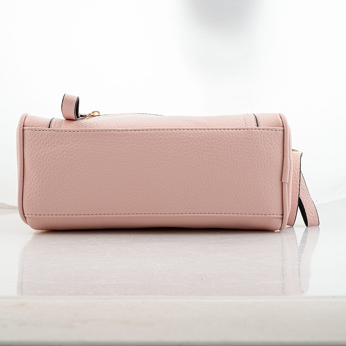 La Marey Pink Faux Leather Crossbody Bag image number 6