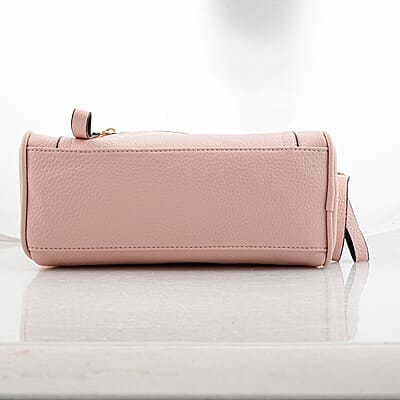 La Marey Pink Faux Leather Crossbody Bag