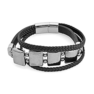 Terahertz 85.00 ctw Leather Bracelet with Stainless Steel Lock (7.50 In)