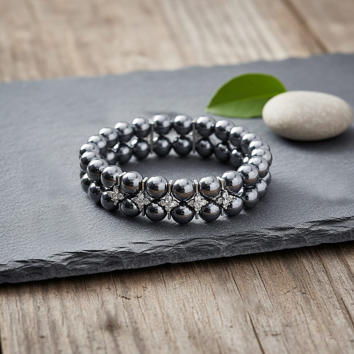 Terahertz, Simulated Diamond Beaded Bracelet in Silvertone 152.00 ctw (6.5-7.0 Inches) image number 1