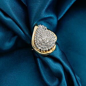 NY Closeout Diamond I2-I3 1.00 ctw Ring in 14K Yellow Gold Over and Sterling Silver (Size 7.0)