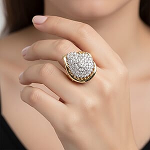 NY Closeout Diamond I2-I3 1.00 ctw Ring in 14K Yellow Gold Over and Sterling Silver (Size 7.0)