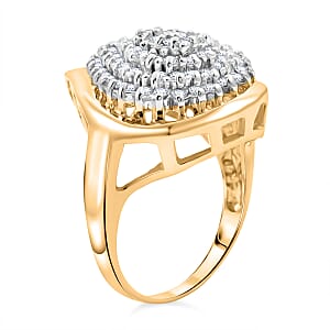 NY Closeout Diamond I2-I3 1.00 ctw Ring in 14K Yellow Gold Over and Sterling Silver (Size 7.0)