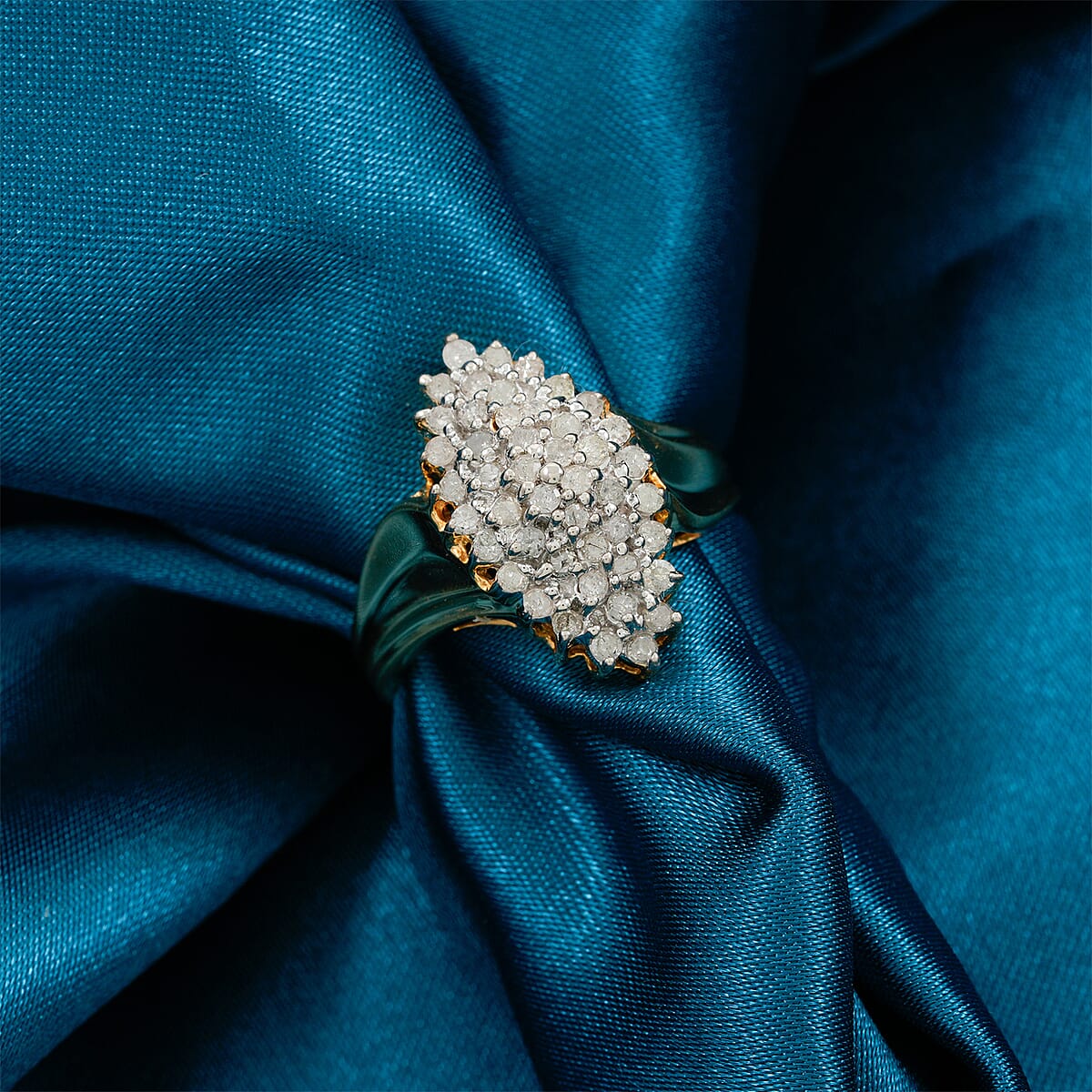 Diamond I2-I3 0.50 ctw Ring in 14K Yellow Gold Over and Sterling Silver (Size 7.0) image number 1