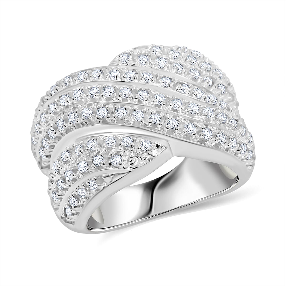 Diamond I2-I3 1.00 ctw Ring in Sterling Silver (Size 10.0)