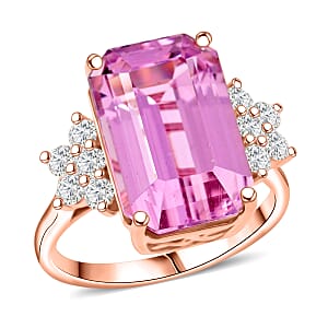 Certified & Appraised AAA Martha Rocha Kunzite and Luxuriant Lab Grown Diamond E-F VS 10.00 ctw Ring in 10K Rose Gold (Size 10.0)