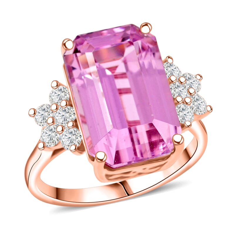 Certified & Appraised AAA Martha Rocha Kunzite and Luxuriant Lab Grown Diamond E-F VS 10.00 ctw Ring in 10K Rose Gold (Size 10.0)
