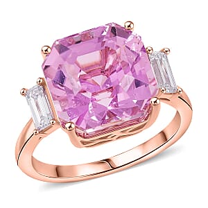 Certified & Appraised AAA Martha Rocha Kunzite and Luxuriant Lab Grown Diamond E-F VS 10.00 ctw Ring in 10K Rose Gold (Size 6.5)