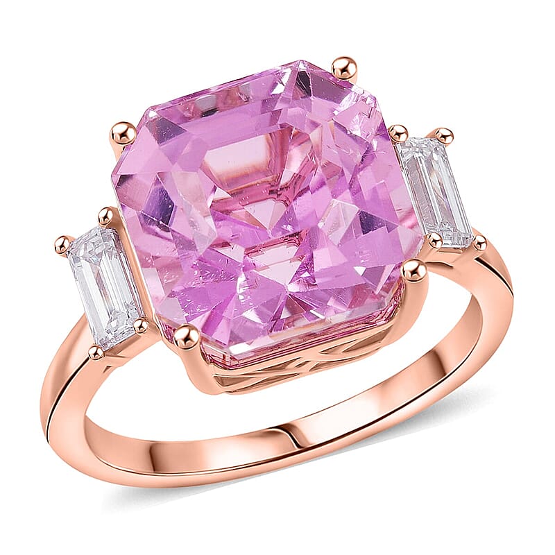 Certified & Appraised AAA Martha Rocha Kunzite and Luxuriant Lab Grown Diamond E-F VS 10.00 ctw Ring in 10K Rose Gold (Size 7.0)