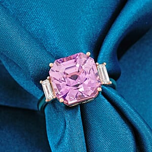 Certified & Appraised AAA Martha Rocha Kunzite and Luxuriant Lab Grown Diamond E-F VS 10.00 ctw Ring in 10K Rose Gold (Size 7.0)