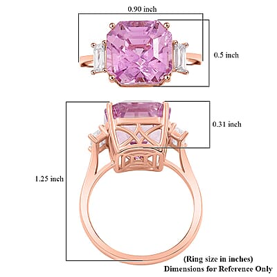 Certified & Appraised AAA Martha Rocha Kunzite and Luxuriant Lab Grown Diamond E-F VS 10.00 ctw Ring in 10K Rose Gold (Size 7.0)