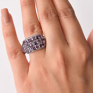 EverTrue Simulated Amethyst Color Diamond Ring in Stainless Steel (Size 10.0) 7.30 ctw