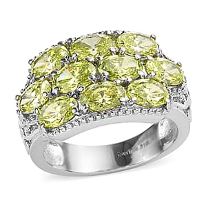 EverTrue Simulated Lime Diamond 7.65 ctw Ring in Stainless Steel (Size 10.0)