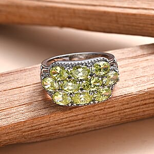 EverTrue Simulated Lime Diamond 7.65 ctw Ring in Stainless Steel (Size 10.0)