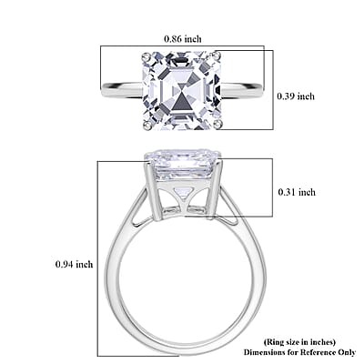 IGI Certified Luxuriant Asscher Cut Lab Grown Diamond E-F VS 5.00 ctw Solitaire Ring in 950 Platinum (Size 5.0) 4.60 Grams