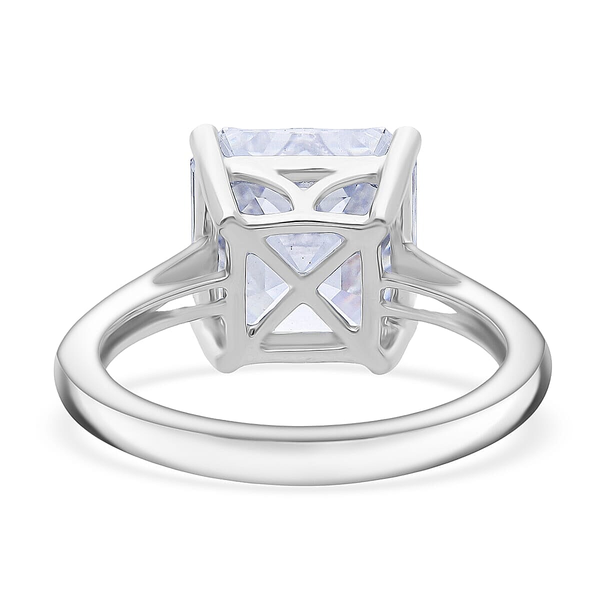  IGI Certified Luxuriant Asscher Cut Lab Grown Diamond E-F VS 5.00 ctw Solitaire Ring in 950 Platinum (Size 5.5) 4.60 Grams image number 4