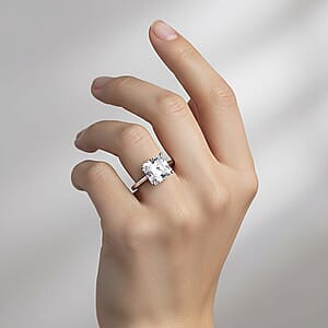  IGI Certified Luxuriant Asscher Cut Lab Grown Diamond E-F VS 5.00 ctw Solitaire Ring in 950 Platinum (Size 7.0) 4.60 Grams