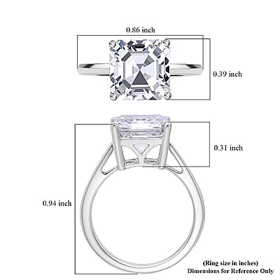 IGI Certified Luxuriant Asscher Cut Lab Grown Diamond E-F VS 5.00 ctw Solitaire Ring in 950 Platinum (Size 7.5) 4.60 Grams