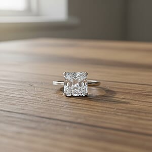  IGI Certified Luxuriant Asscher Cut Lab Grown Diamond E-F VS 5.00 ctw Solitaire Ring in 950 Platinum (Size 9.0) 4.60 Grams