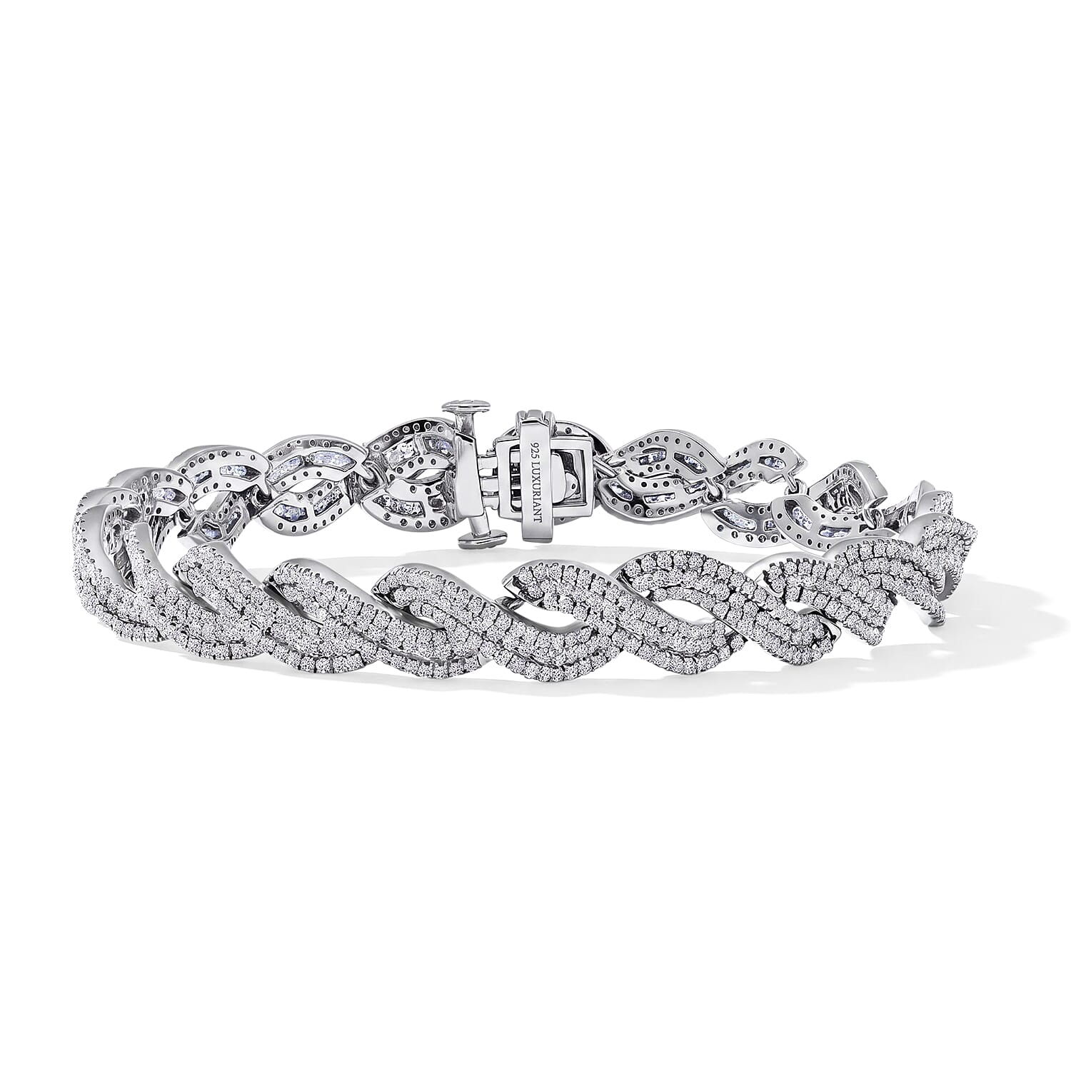 Lab Grown Diamond I1-I2 5.20 ctw Intertwined Destiny Bracelet in Rhodium Over Sterling Silver (8.00 In)