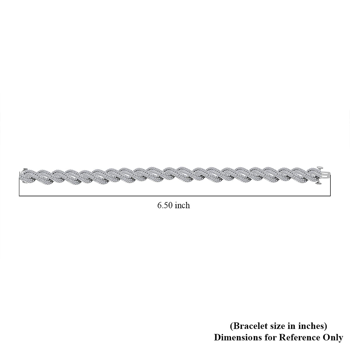  Lab Grown Diamond I1-I2 5.20 ctw Intertwined Destiny Bracelet in Rhodium Over Sterling Silver (6.50 In) image number 4