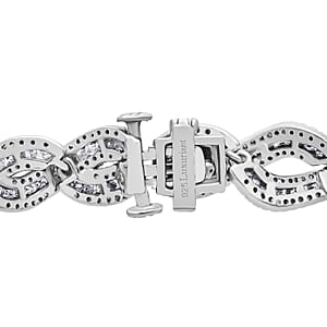  Lab Grown Diamond (I1-I2) 5.20 ctw Intertwined Destiny Bracelet in Rhodium Over Sterling Silver (7.25 In)